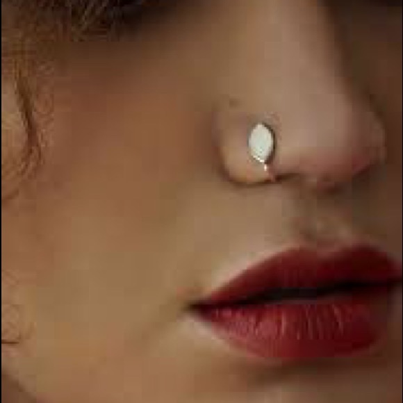 Indian Nose Ring Oxidized Light Weight Nose Ring - Picture 3 of 4